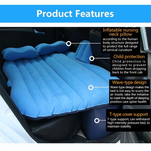  NEX Car Inflatable Mattress Car Backseat Bed for Universal SUV, Saloon Car and MPV