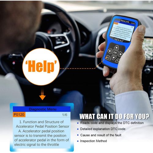  [아마존핫딜][아마존 핫딜] NEXAS NL101 Obd2 Scanner Automotive Diagnostic Tool Check Engine Light OBD2 Car Code Reader Fault Code Scanner with Battery Test
