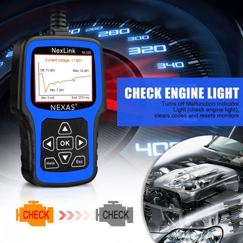  [아마존핫딜][아마존 핫딜] NEXAS NL101 Obd2 Scanner Automotive Diagnostic Tool Check Engine Light OBD2 Car Code Reader Fault Code Scanner with Battery Test