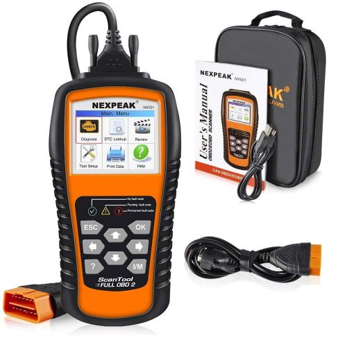  NEXPEAK OBD2 Scanner Orange-Black Color Display with Battery Test Function, 2.8 Car Diagnostic Scan Tool Vehicle Check Engine Light Analyzer