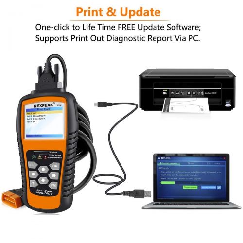  NEXPEAK OBD2 Scanner Orange-Black Color Display with Battery Test Function, 2.8 Car Diagnostic Scan Tool Vehicle Check Engine Light Analyzer