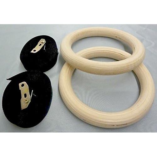  NEXPRO Wood Gymnastic Ring Olympic Strength Training Gym Rings Wooden