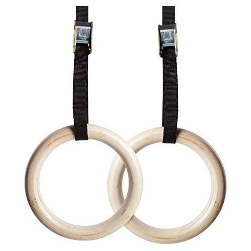  NEXPRO Wood Gymnastic Ring Olympic Strength Training Gym Rings Wooden