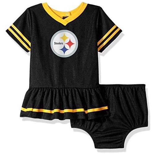  NFL Pittsburgh Steelers Baby-Girls 2-Piece Football Dress Set, Black, 3-6 Months