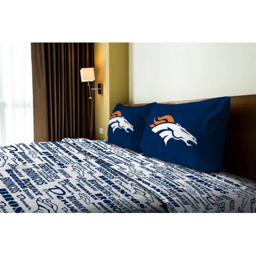  Denver Broncos Full Comforter & Sheets (5 Piece NFL Bedding)