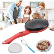 [아마존베스트]N/G Portable Electric Crepe Maker 110V 8” Household Pancake Machine with Auto Temperature Control Non-stick Crepe Pan for Pancake, Blintz, Chapati,Including Egg Beater & Batter Pot Red