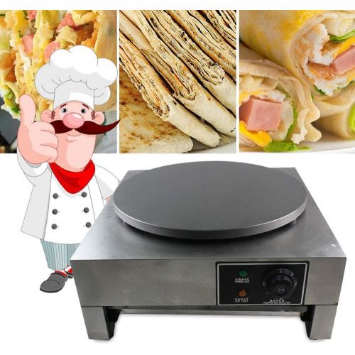  NOPTEG Electric Crepe Maker, 3KW Electric Pancakes Maker Griddle, 16 Electric Nonstick Crepe Pan with Batter Spreader, Precise Temperature Control for Blintzes, Eggs, Pancakes and More