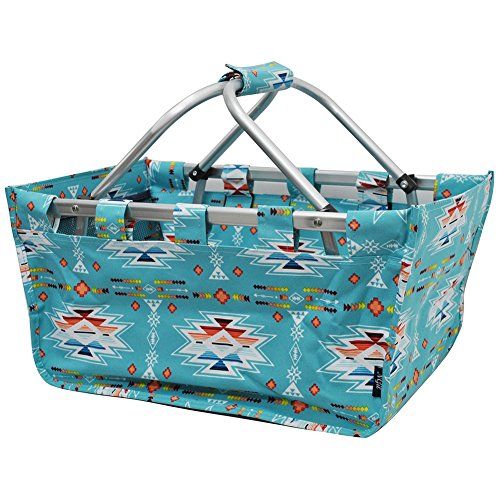  NGIL Southern Aztec & Sarape Canvas Shopping, Market, Picnic Basket