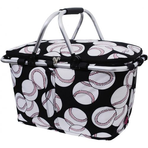  NGIL Baseball Print Insulated Picnic Basket