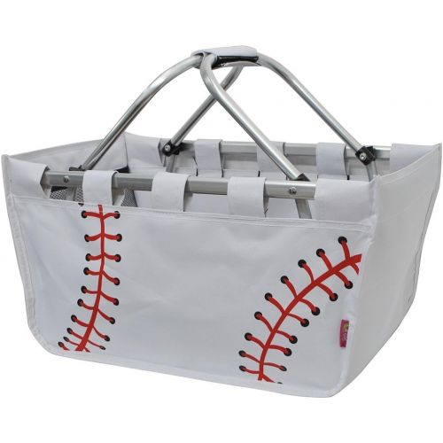  NGIL Baseball White Print Canvas Shopping, Market, Picnic Basket