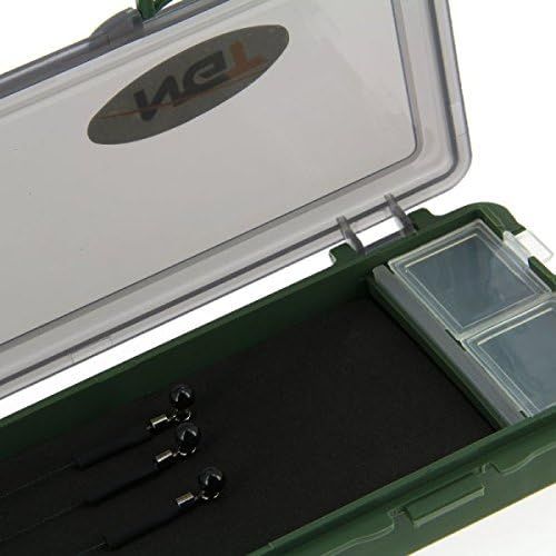  [아마존베스트]NGT 34.5 x 9 x 2.5 cm Green Plastic Storage Box with Fishing Hooks for Carp Freshwater Fishing