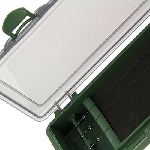  [아마존베스트]NGT 34.5 x 9 x 2.5 cm Green Plastic Storage Box with Fishing Hooks for Carp Freshwater Fishing