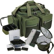 [아마존베스트]NGT Carp Fishing Luggage Set Deluxe Multi Pocket Fishing Bag Rig Wallet Lead Bag Tackle Box XPR