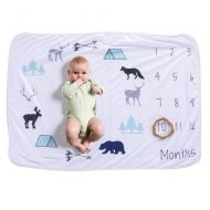 NH-NH MonthlyMilestoneBlanket Baby Infant Newborn Blanket Milestone Blanket as Month to Month...