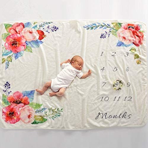  NH-NH MonthlyMilestoneBlanket: Milestone Blanket Newborn Photography Wrap Baby Monthly Blanket...