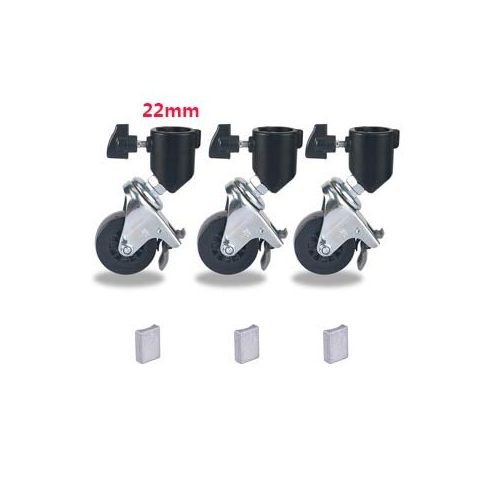  NH-NH Phone Tripod Omni-Directional wheelLamp Frame Caster casters with Brake lamp Frame Universal Wheel Three Wheels Photography Tripod Foot Wheel