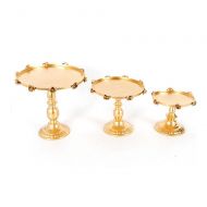 NICE CHOOSE Cake Stand, 3PCS 8 10 12 Classical Golden Rose Lace Round Cake Stand Dessert Wedding Party Display Pedestal Plate Cupcake Holder Birthday Party (US Shipping)