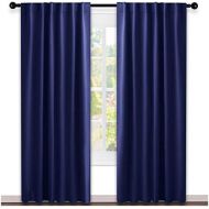 [아마존 핫딜] [아마존핫딜]NICETOWN Vertical Blinds Window Curtain Panels - (Navy Blue Color) 52 by 84 Inches, Set of 2 Panels, Energy Saving Blackout Curtains for Nursery