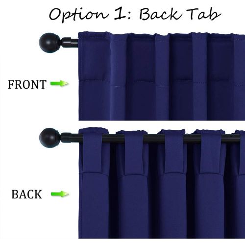  [아마존 핫딜] [아마존핫딜]NICETOWN Vertical Blinds Window Curtain Panels - (Navy Blue Color) 52 by 84 Inches, Set of 2 Panels, Energy Saving Blackout Curtains for Nursery