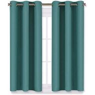 [아마존 핫딜] [아마존핫딜]NICETOWN Bedroom Curtain Panels Blackout Draperies, Thermal Insulated Solid Grommet Blackout Curtains/Drapes (Sea Teal,One Pair,29 by 45-Inch)