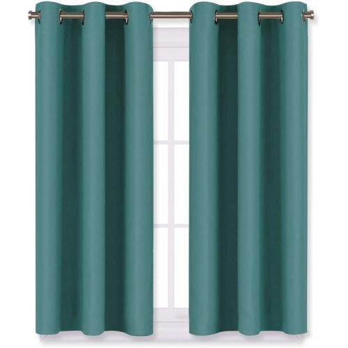  [아마존 핫딜] [아마존핫딜]NICETOWN Bedroom Curtain Panels Blackout Draperies, Thermal Insulated Solid Grommet Blackout Curtains/Drapes (Sea Teal,One Pair,29 by 45-Inch)