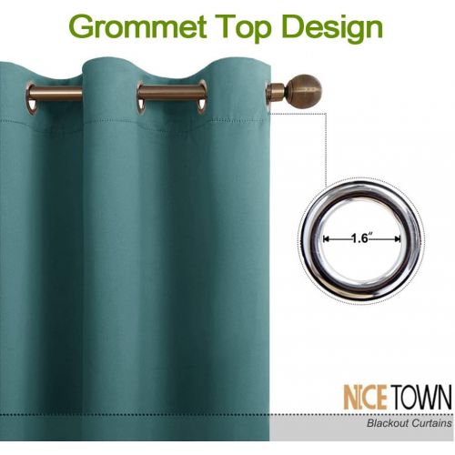  [아마존 핫딜] [아마존핫딜]NICETOWN Bedroom Curtain Panels Blackout Draperies, Thermal Insulated Solid Grommet Blackout Curtains/Drapes (Sea Teal,One Pair,29 by 45-Inch)