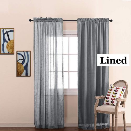  NICETOWN Blackout Curtain Liners for 95 Curtains - Black Out Curtain Liners for Drapes, Blackout Fabric Liners for Bedroom (Hooks Included) 2 Panels, 45W by 88L Per Panel Inches, G