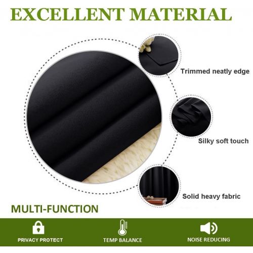  NICETOWN Blackout Curtain Liners for 95 Curtains - Black Out Curtain Liners for Drapes, Blackout Fabric Liners for Bedroom (Hooks Included) 2 Panels, 45W by 88L Per Panel Inches, G