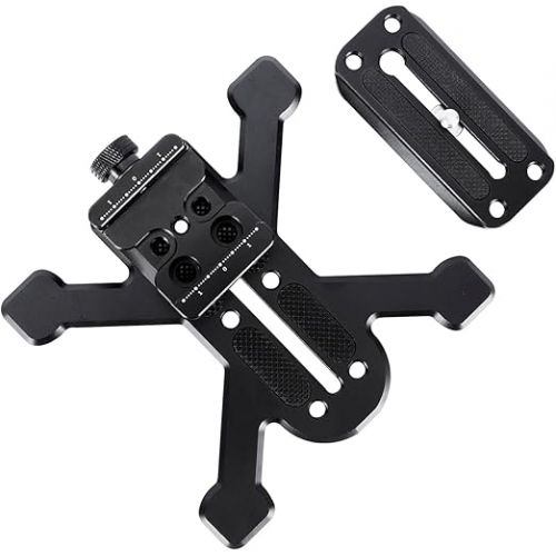  NICEYRIG Camera Quick Release Plates for ARCA-Swiss Standard, DJI Stabilizer/Tripod/Ground Shooting Switch Base Plate Kit with Clamp, Four-Feet Stand Support Base and Additional QR Plate - 570