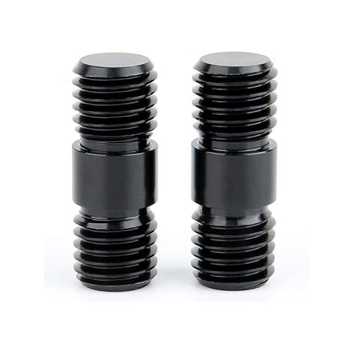  NICEYRIG M12 Thread 15mm Rod Connector Extender Screw for DSLR 15mm Shoulder Rig Rod Rail System [Pack of 2] - 085