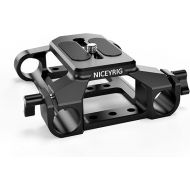 NICEYRIG Light-Weight Baseplate with 15mm Rod Rail Clamp Applicable for DSLR Mirrorless Camera Camcorder Follow Focus, Matte Box, Lens Support - 533