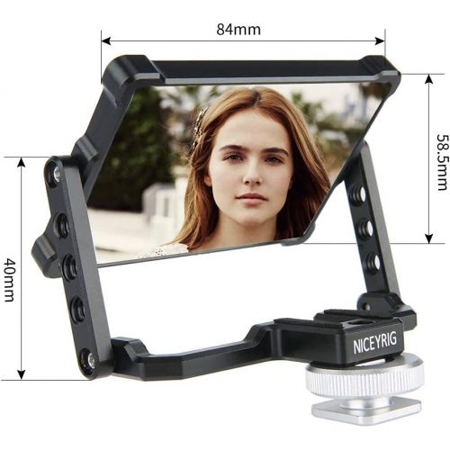  NICEYRIG Vlog Selfie Mirror 180 Degree Tilt Camera Hot Shoe Mount Flip Mirror Applicable for Sony A6300 A6000 A7RIII A7III A7II RX10 IV, Panasonic GX85 GX9, Fujifilm XT3 XT2 - 377