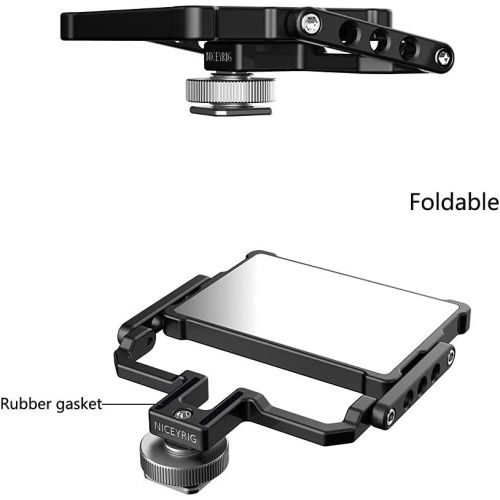  NICEYRIG Vlog Selfie Mirror 180 Degree Tilt Camera Hot Shoe Mount Flip Mirror Applicable for Sony A6300 A6000 A7RIII A7III A7II RX10 IV, Panasonic GX85 GX9, Fujifilm XT3 XT2 - 377