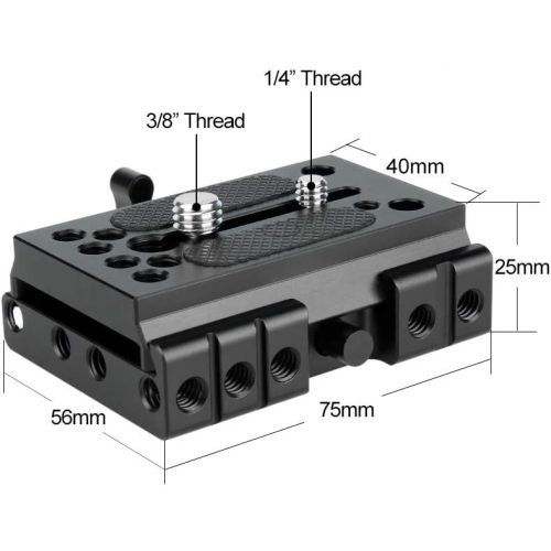  NICEYRIG Quick Release Half Cage for Manfrotto Type Base, Universal Camera Cage for Sony A7RIII A7III A7RII A7SII A7II / Panasonic G9 G95 S1H / Canon EOS 7D 6D 5D R5 R6 / Nikon Z6