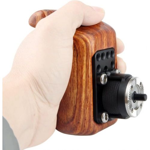  NICEYRIG Rosette Wooden Handle Grip (M6 Thread Diameter 31.8mm) Applicable for Nikon Sony Canon Camera Camcorder Cage Rig Shoulder Mount Support Rig (Left Side)