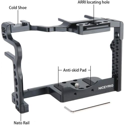  NICEYRIG Cage for Panasonic Lumix GH5/GH5 II/GH5S, Integrated with Camera Cable Lock Cold Shoe Mount - 191