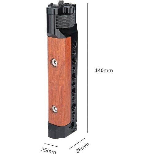  NICEYRIG Wooden Handle Grip for ZHIYUN WEEBILL S, with Multiple Thread Holes and Cold Shoe - 341