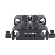 NICEYRIG Multipurpose Camera Base Plate with 15mm Rod Rail Clamp for DSLR Rig Support System