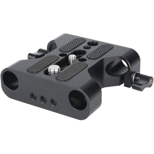  NICEYRIG Multipurpose Camera Base Plate with 15mm Rod Rail Clamp for DSLR Rig Support System