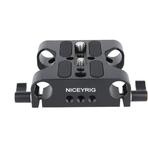  NICEYRIG Multipurpose Camera Base Plate with 15mm Rod Rail Clamp for DSLR Rig Support System