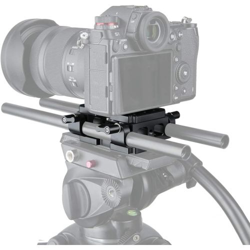  NICEYRIG Shoulder Support Camera Baseplate with 15mm Rod Clamp Railblock for Rod Support/DSLR Rig Cage