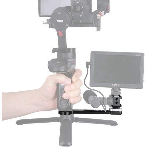  NICEYRIG Universal Gimbal Stabilizer Extension Plate with Triple Cold Shoe Mount, Applicable for DJI Ronin S/SC/RS2/RSC2, Zhiyun Crane 2 2S V2 Plus