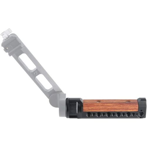  NICEYRIG Wooden Handle for DJI RS2 Gimbal Stabilizer, Grip with 1/4 3/8 Thread Cold Shoe - 413