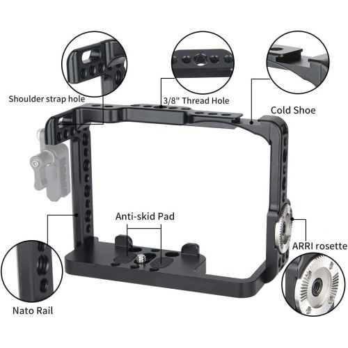  NICEYRIG Cage for Sony Alpha 1/A7MIV/A7RIV/A7SIII/A7RIII/A7III/A7SII/A7RII/A7II/A9, with Rosette Adapter - 399