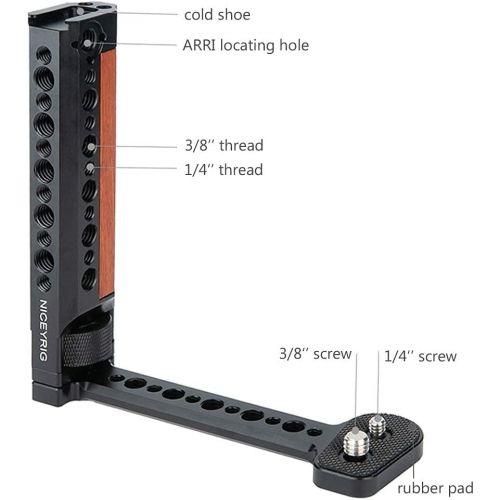  NICEYRIG Wooden Side Grip Handgrip Universal Tripod Mount Gimbal Handle for Zhiyun Weebill S/Crane 3S/2S/M2 Series, DJI Ronin S/SC - 336
