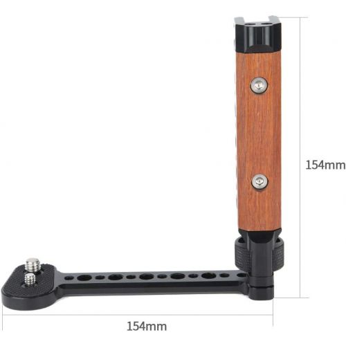  NICEYRIG Wooden Side Grip Handgrip Universal Tripod Mount Gimbal Handle for Zhiyun Weebill S/Crane 3S/2S/M2 Series, DJI Ronin S/SC - 336