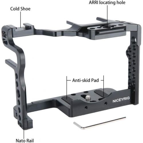  NICEYRIG GH5s GH5 G9 Camera Cage Kit with Camera Cheese Top Handle Cold Shoe Mount NATO Rail Applicable Panasonic Lumix GH5 GH5s G9
