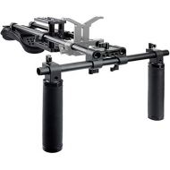 NICEYRIG 15mm Shoulder Pad Rig Rod Support System with CameraCamcorder Baseplate Mount Leather Hand Grips for DSLR DV Video Camera Camcorders