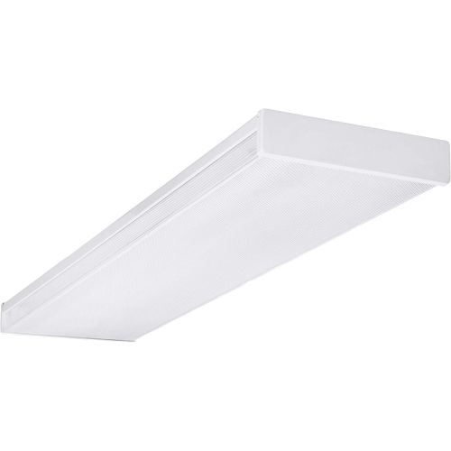  NICOR Lighting 4 Ft. Dimmable 3000K LED Wraparound with Prismatic Acrylic Lens (ACW-20-4S-UNV-30K)