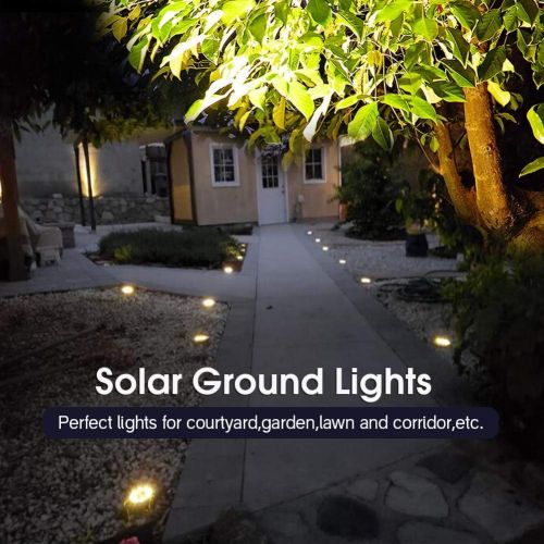  [아마존 핫딜] [아마존핫딜]NICPAY Solar Ground Lights, 8 LED Solar Disk Lights Outdoor Waterproof for Garden Yard Patio Pathway Lawn Driveway Walkway- Warm White (8 Pack)